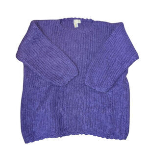 Vintage Oversized Purple Mohair Wool Sweater Rebecca Moses 90s Fashion Crewneck